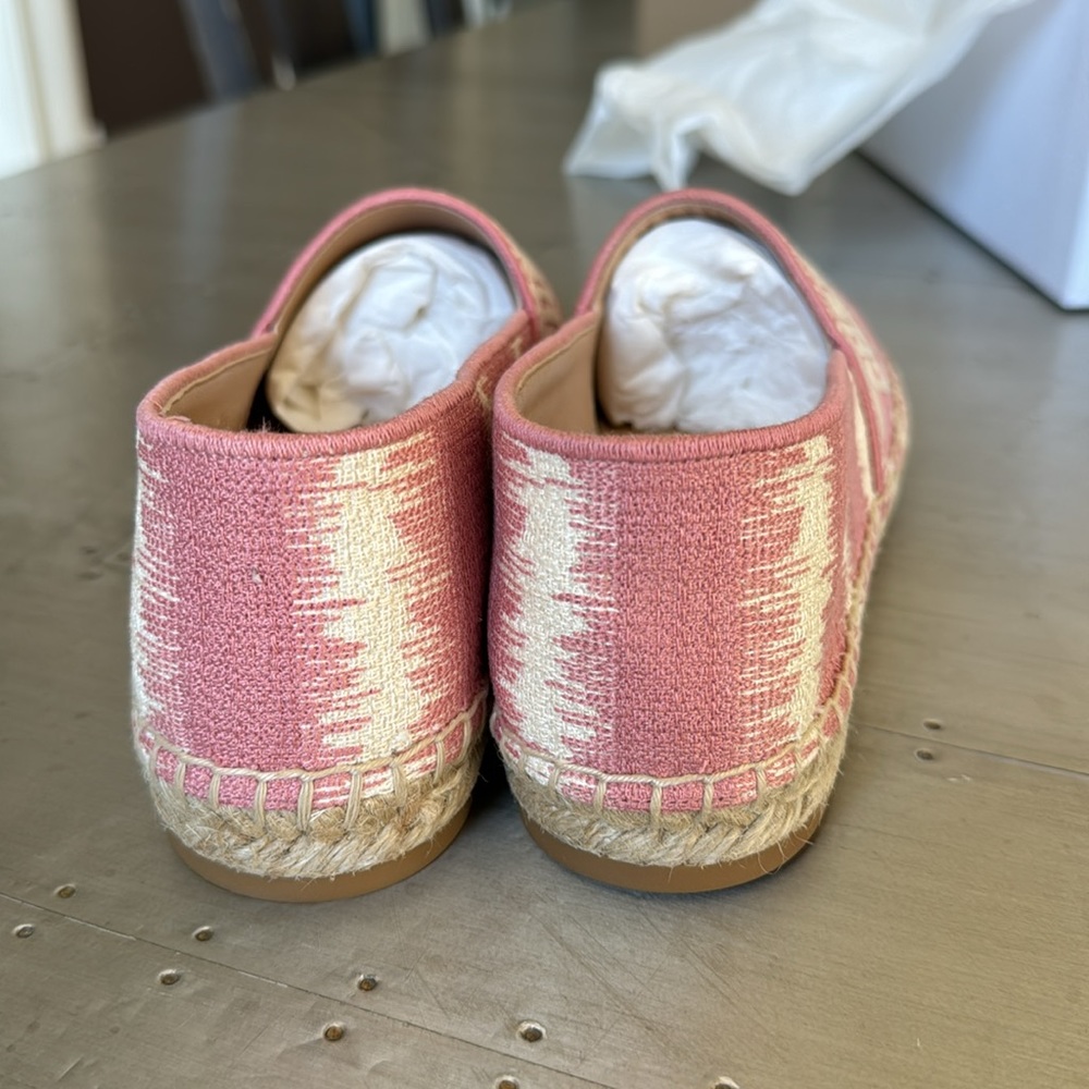 Christian Dior Granville logo espadrille flats linen pink beige sz 37.5 with box - Picture 6 of 10